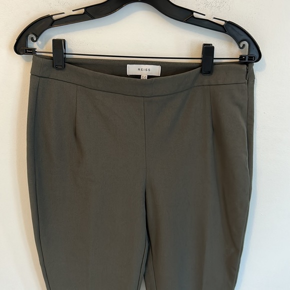 Reiss Stretch Pull On Pants Olive Gray - Picture 3 of 8